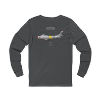 Thumbnail for F-86E Sabre - Long-Sleeve T-shirt printed on back