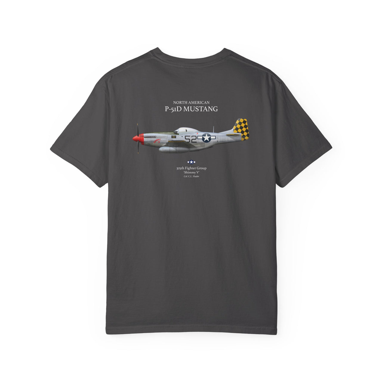 P-51D Mustang 'Shimmy V' - T-shirt printed on back