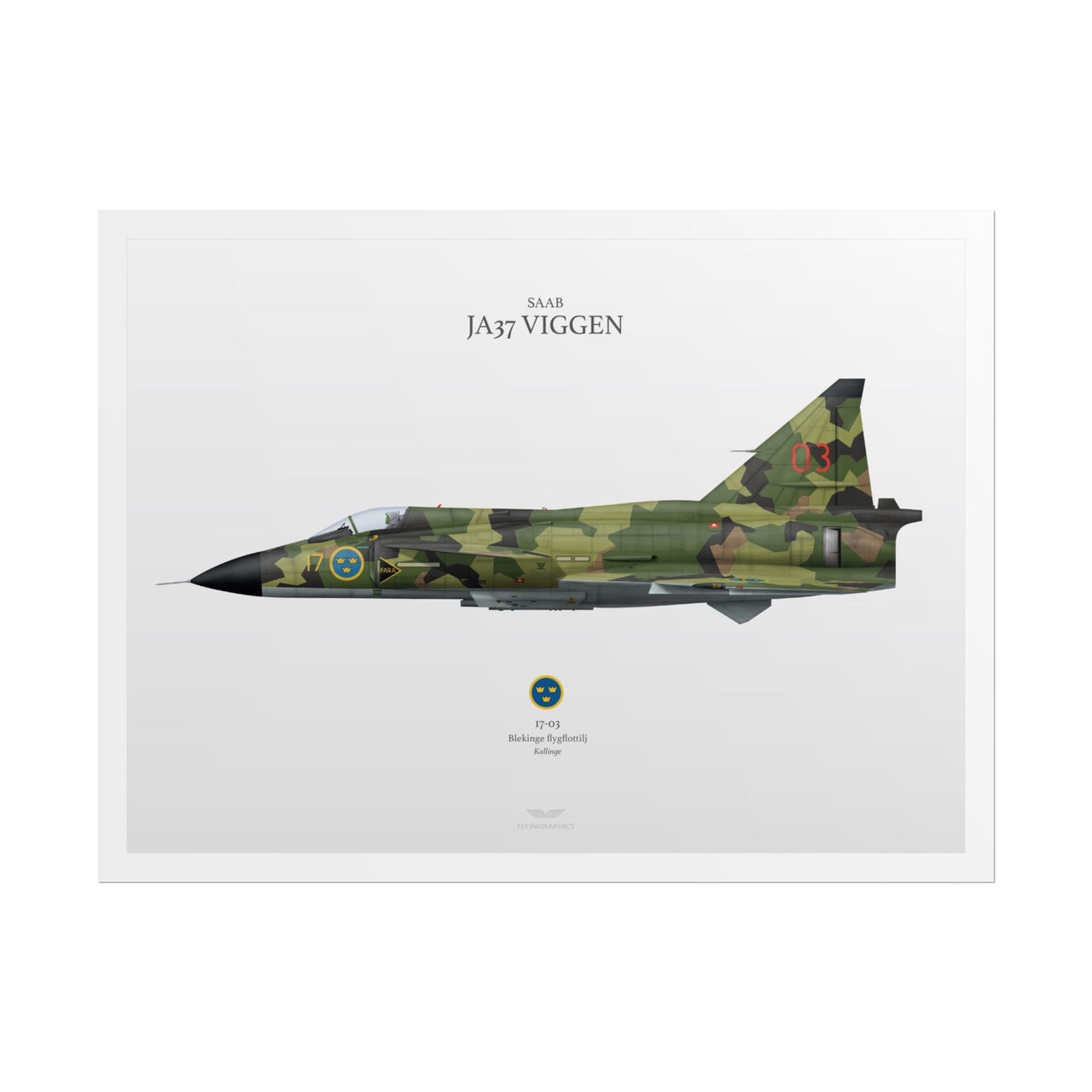 Saab JA37 Viggen -  Rolled Poster