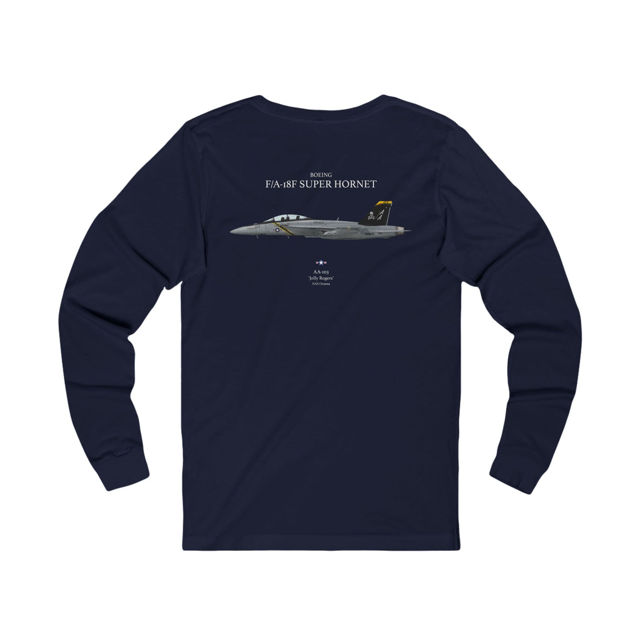 F/A-18F Super Hornet 'Jolly Rogers' - Long-Sleeve T-shirt printed on back