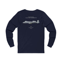 Thumbnail for A-10C Thunderbolt II - Long-Sleeve T-shirt printed on back