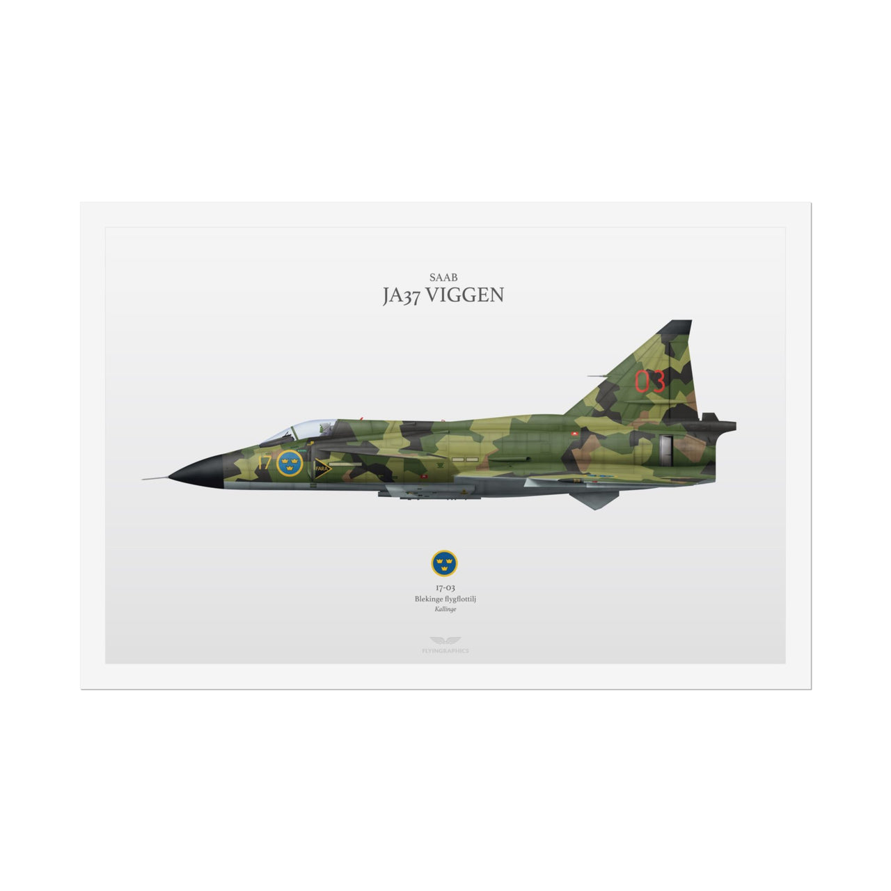 Saab JA37 Viggen -  Rolled Poster