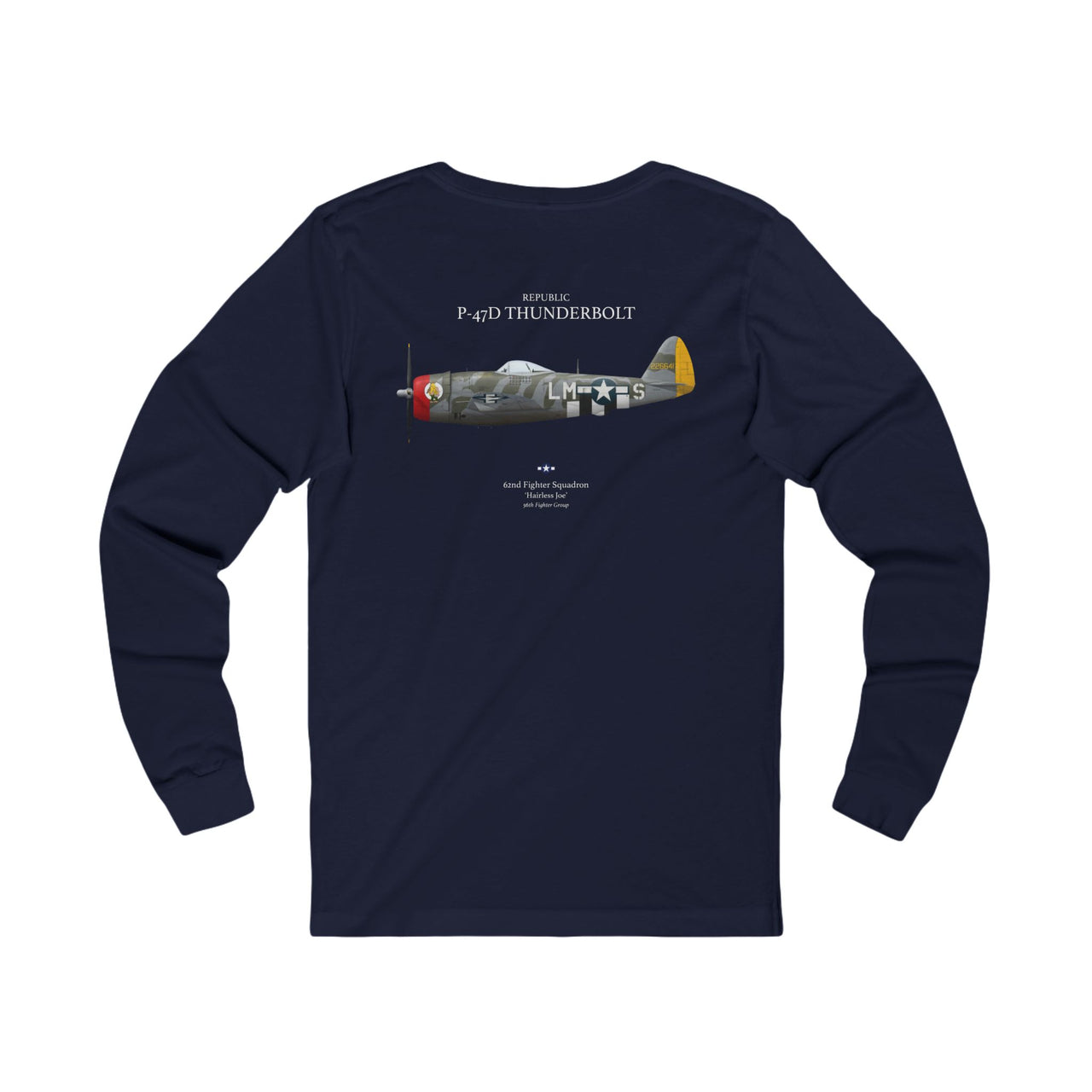 P-47D Thunderbolt - Long-Sleeve T-shirt printed on back