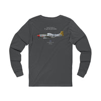 Thumbnail for P-51D Mustang 'Shimmy V' - Long-Sleeve T-shirt printed on back