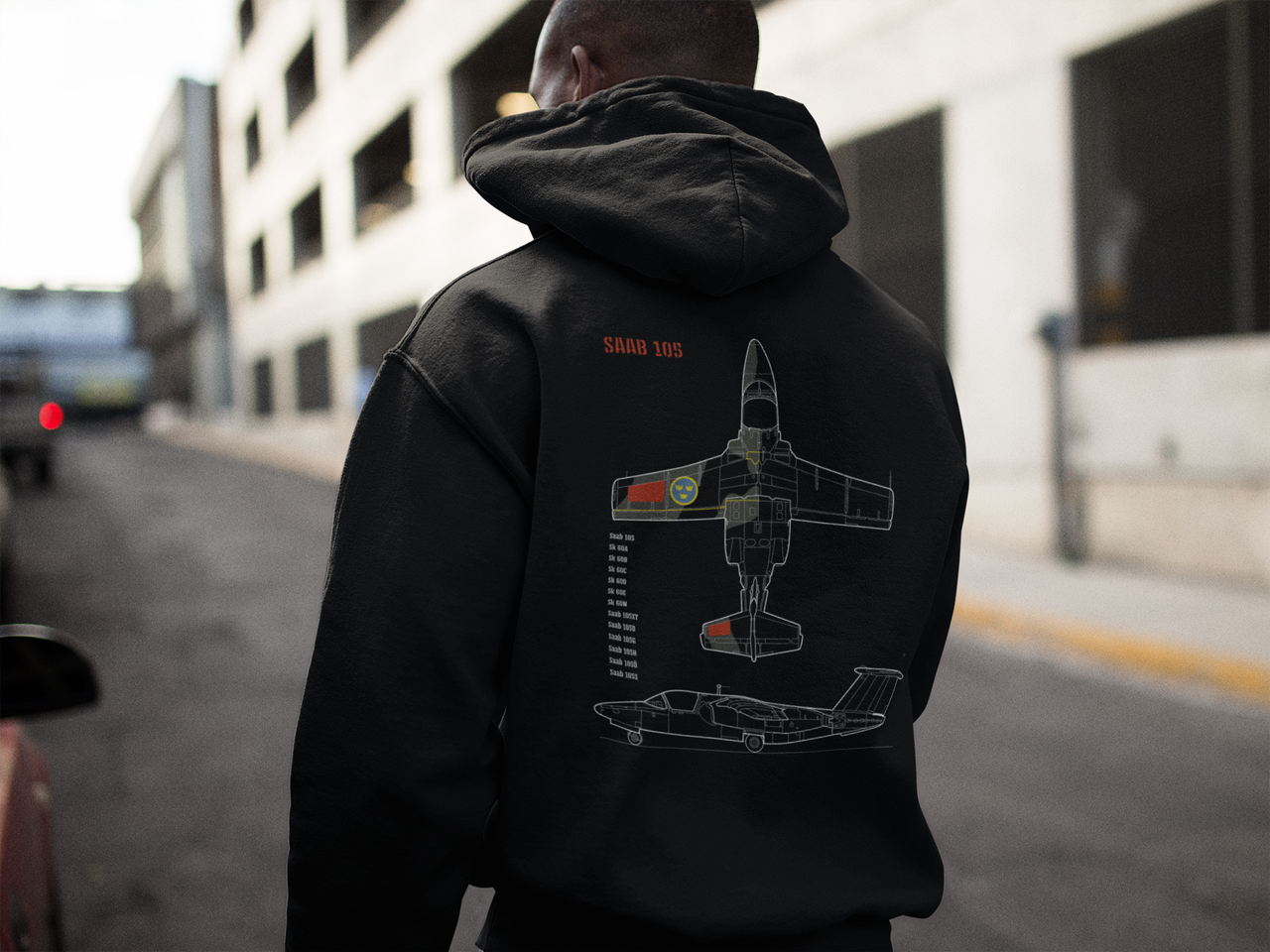 Saab 105 - Hoodie printed on back