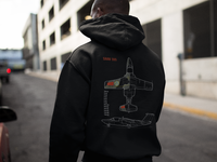 Thumbnail for Saab 105 - Hoodie printed on back